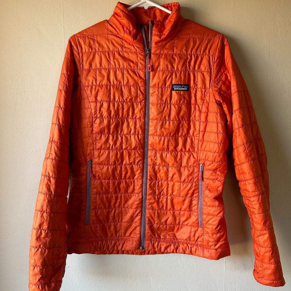 Patagonia Women's Nano Puff, Orange with Purple Zippers (Size M)